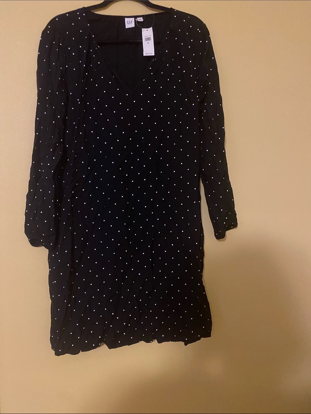 GAP Factory Black Polka Dot Midi Dress